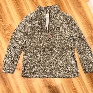 Furry Teddy Sweater with neck zip up